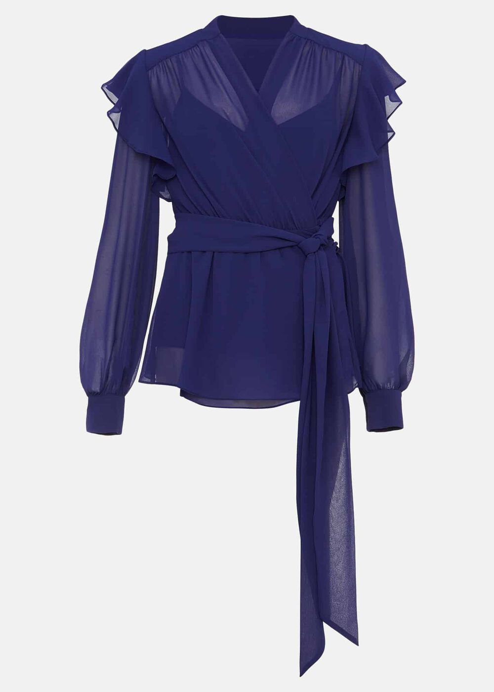 Avril Frill Wrap Co Ord Top - Violet