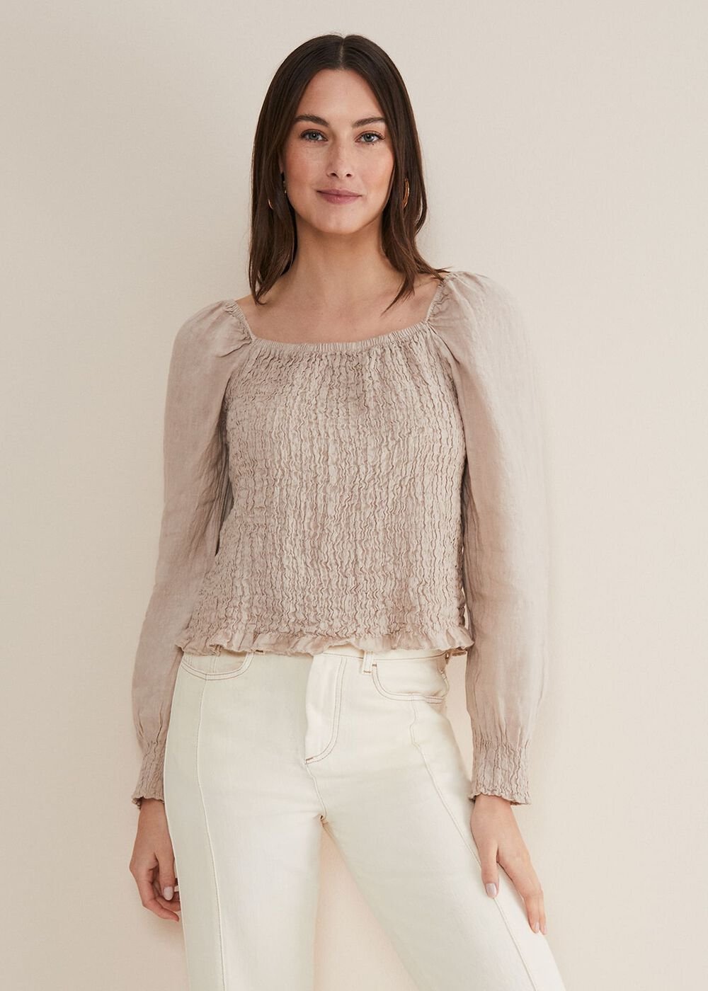Esty Linen Blouse - Stone