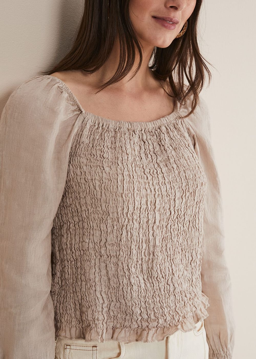 Esty Linen Blouse - Stone