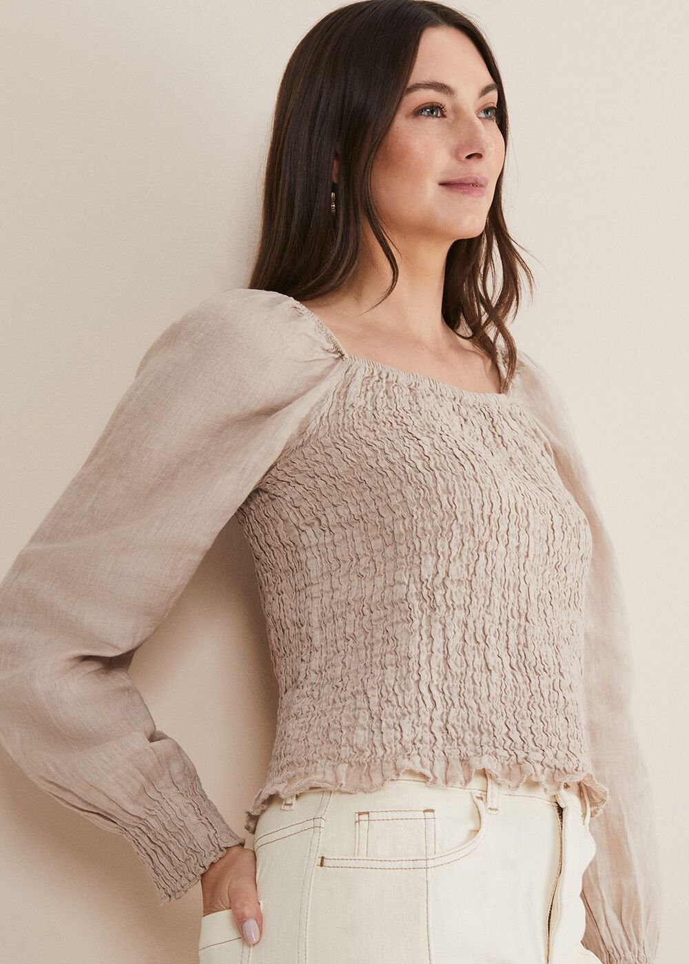 Esty Linen Blouse - Stone