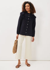 Imogen Linen Blouse - Navy
