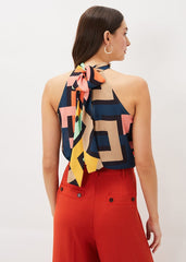 Milano Sleeveless Print Blouse - Dark Multi