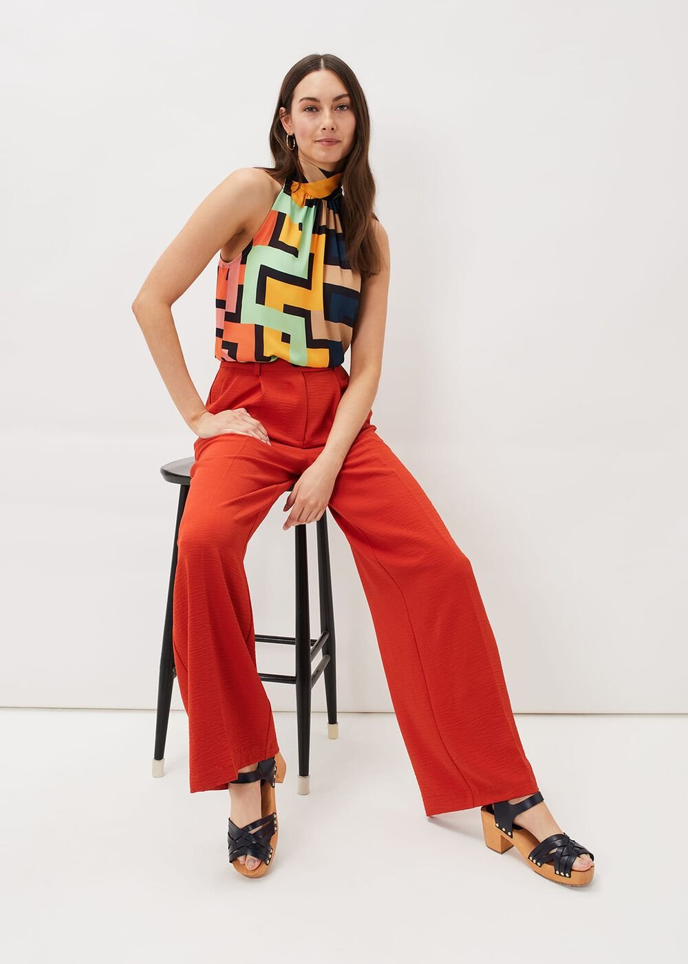 Milano Sleeveless Print Blouse - Dark Multi