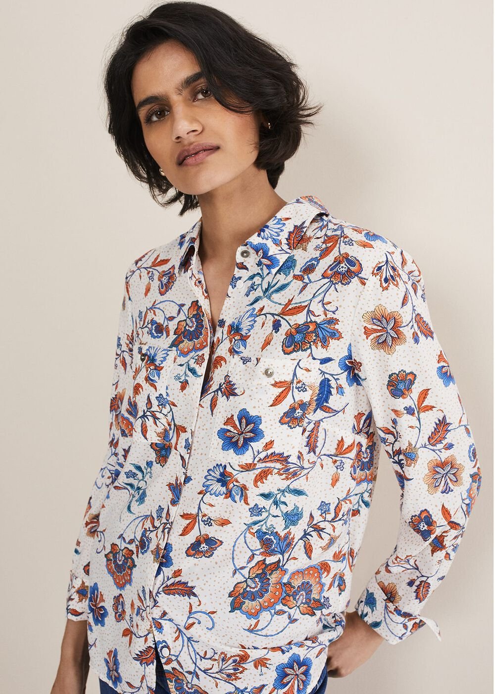 Adriel Floral Shirt - Cream/Multi