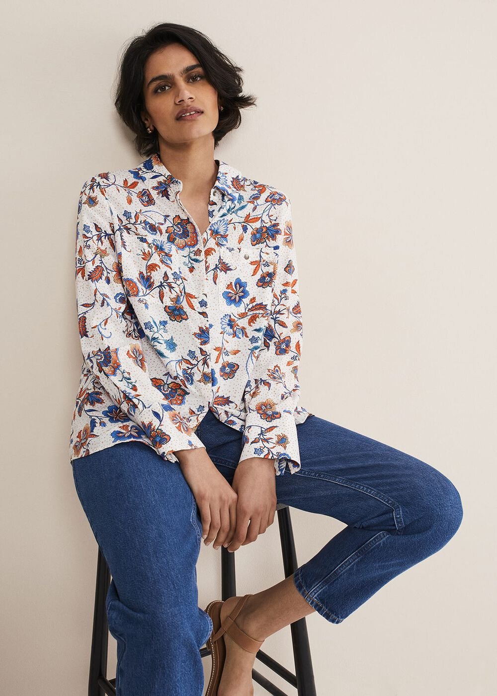 Adriel Floral Shirt - Cream/Multi