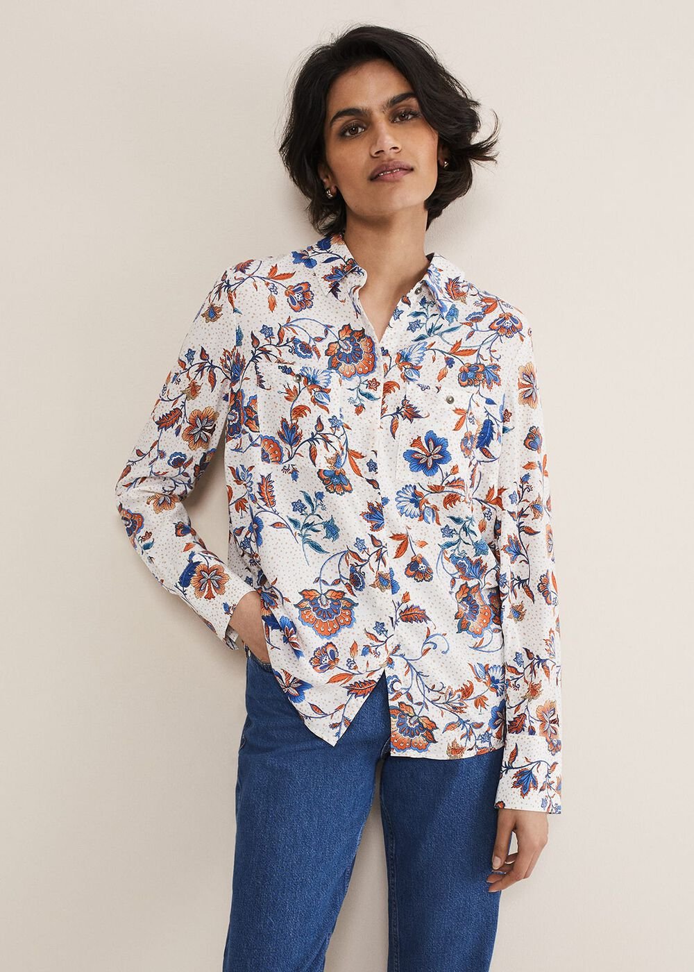 Adriel Floral Shirt - Cream/Multi