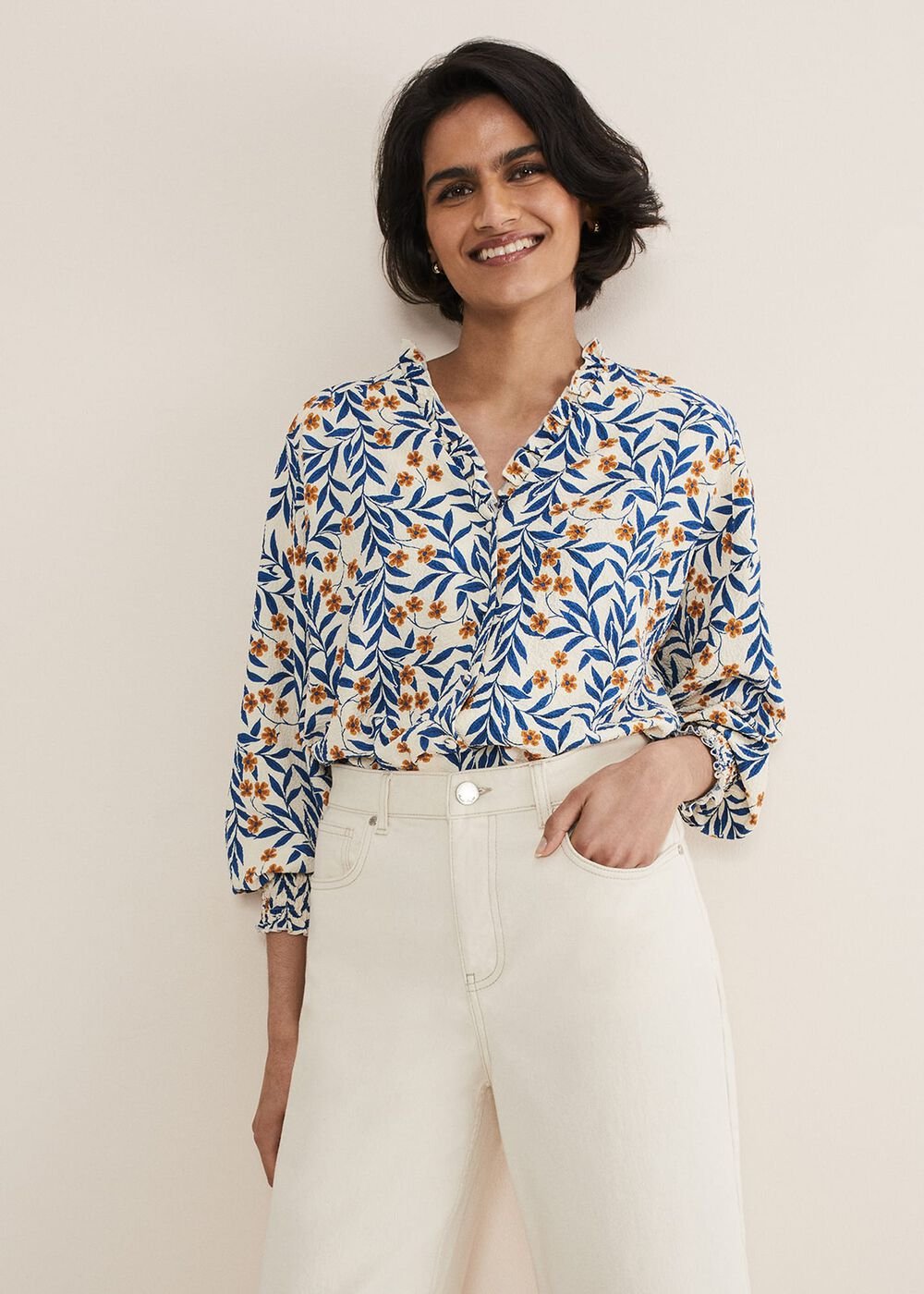 Poppy Floral Blouse - Cream/Multi