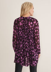 Rhian Chiffon Tunic Blouse - Purple