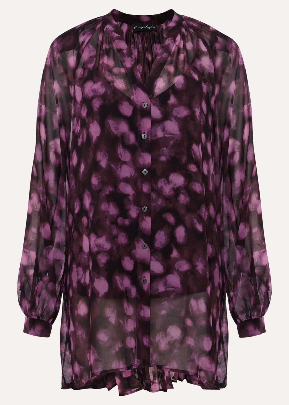 Rhian Chiffon Tunic Blouse - Purple