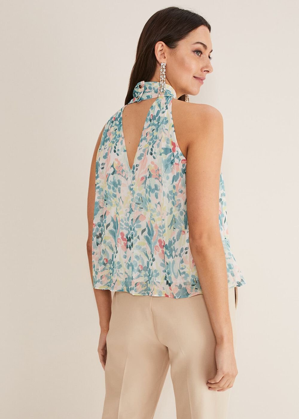 Lea Floral Pleat Blouse - Pastels/Multi