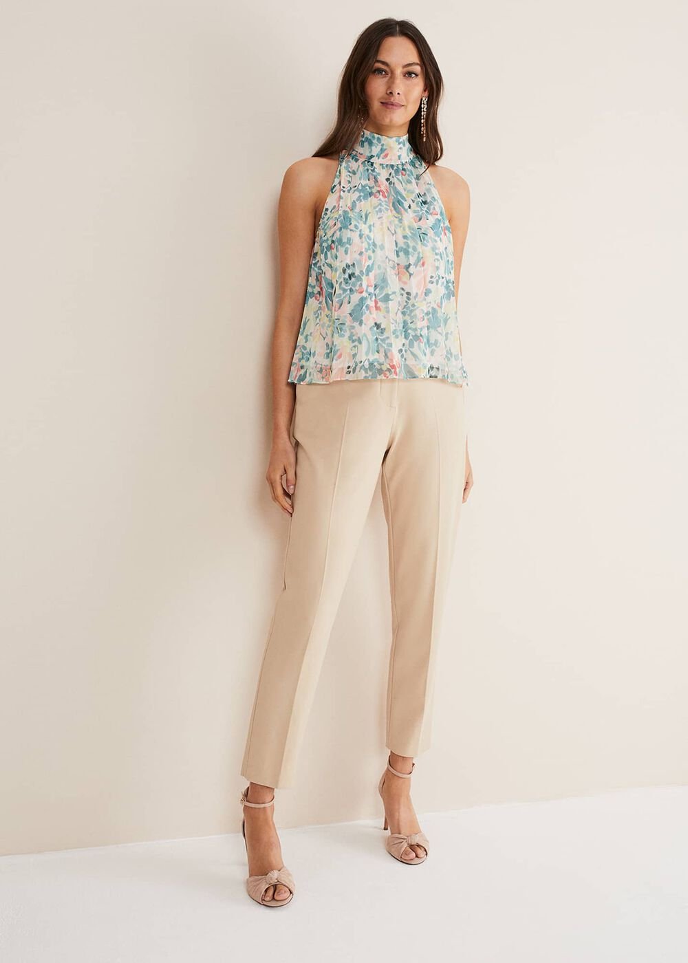 Lea Floral Pleat Blouse - Pastels/Multi