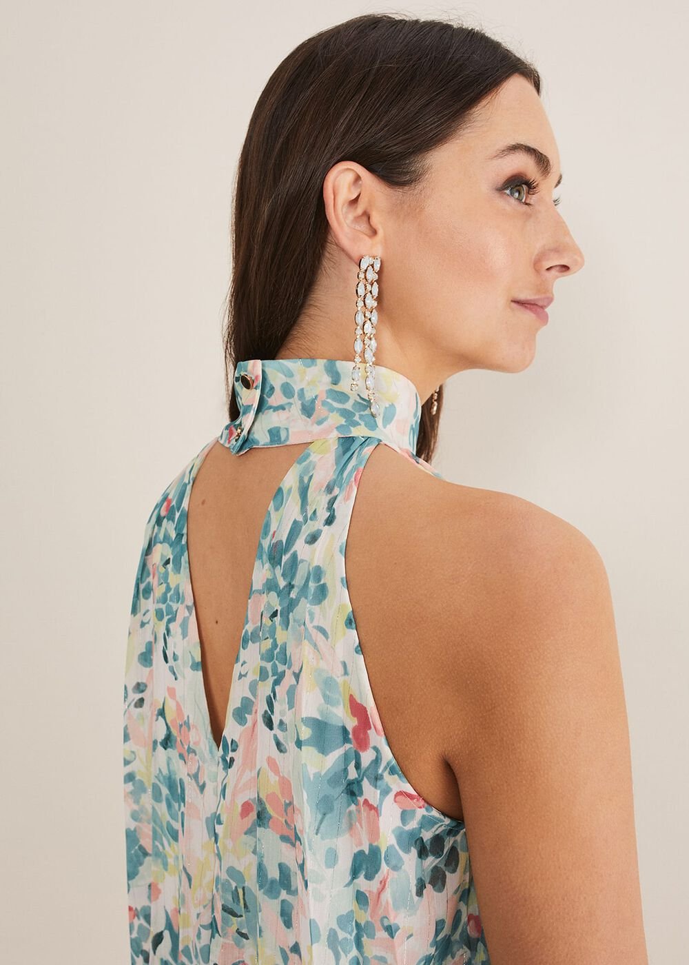 Lea Floral Pleat Blouse - Pastels/Multi