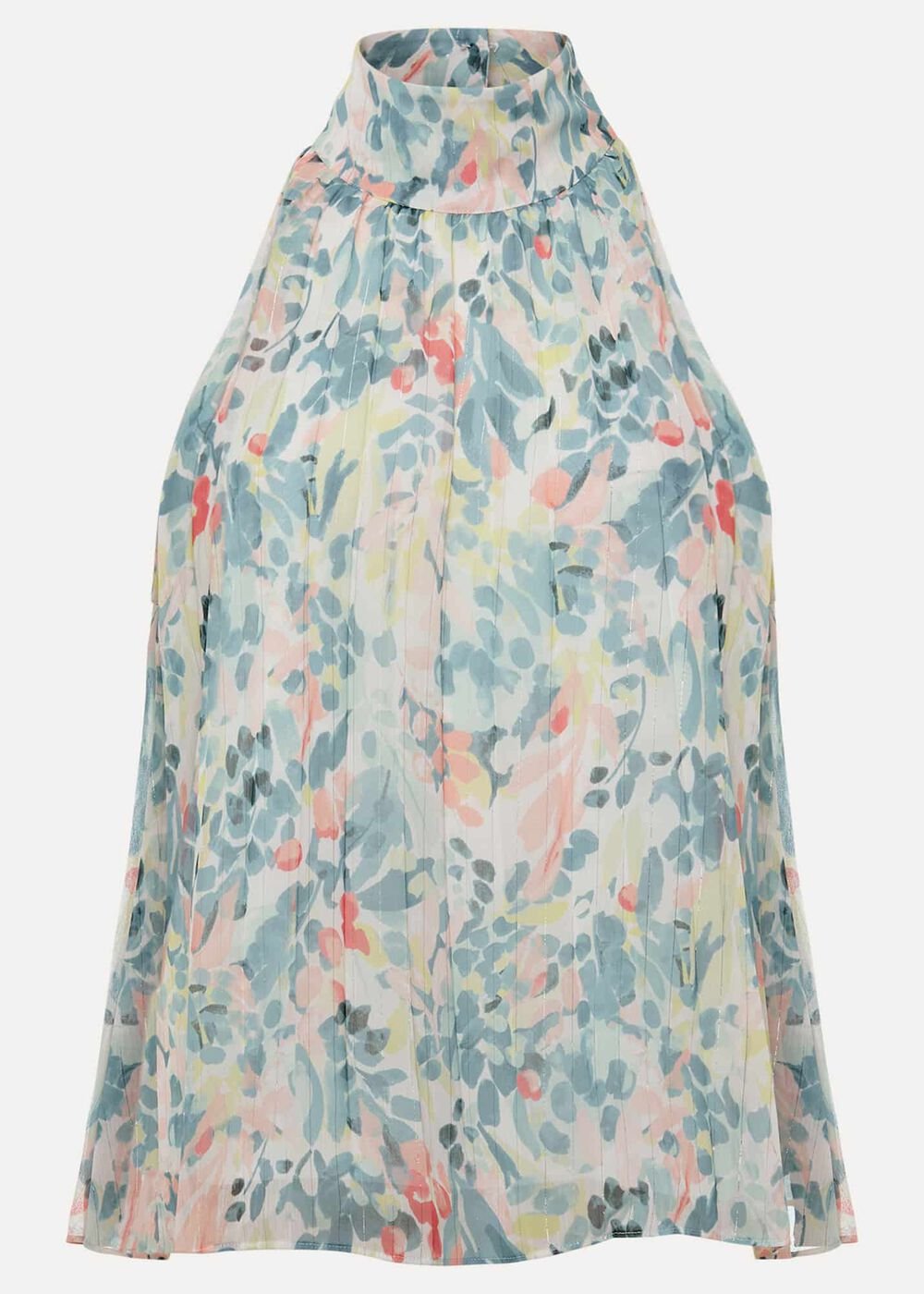 Lea Floral Pleat Blouse - Pastels/Multi