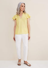Ines Linen Top - Yellow