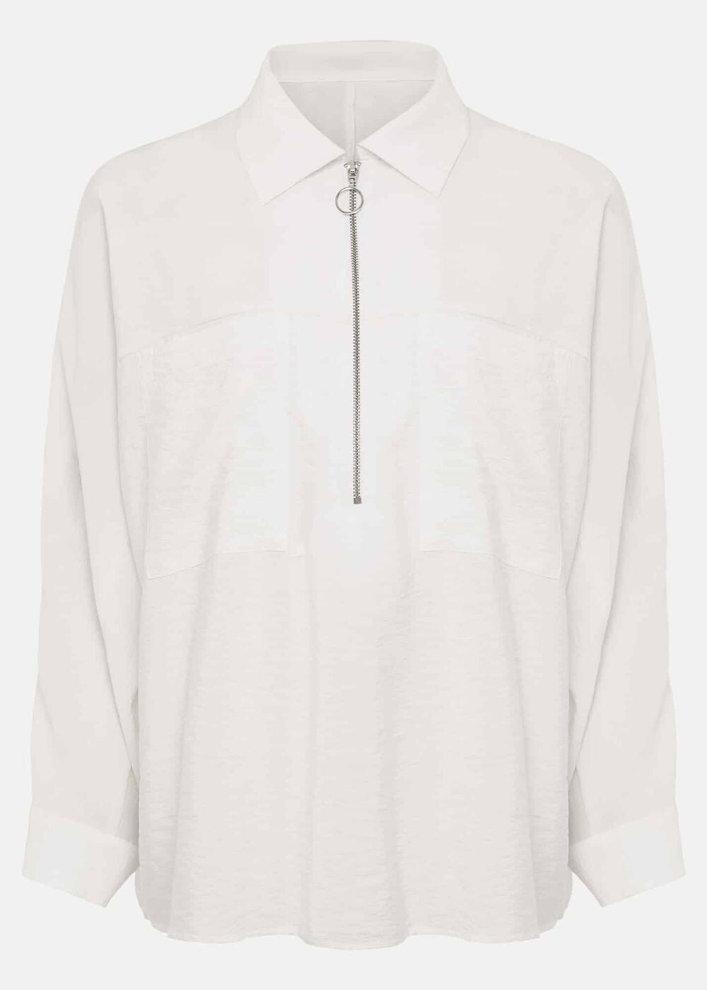 Cynthia Zip Shirt - White