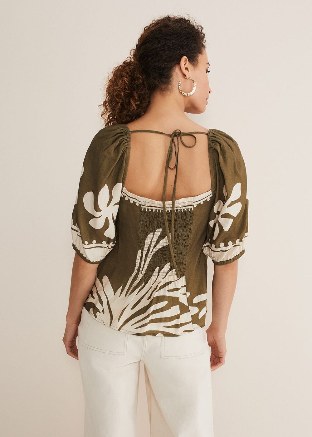 Hesta Linen Top - Olive
