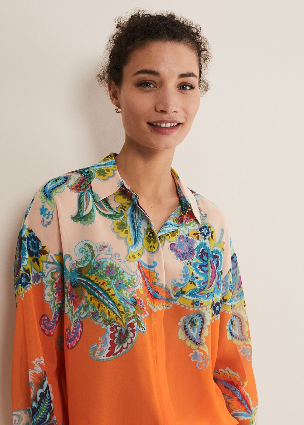 Paisley Placement Shirt - Orange