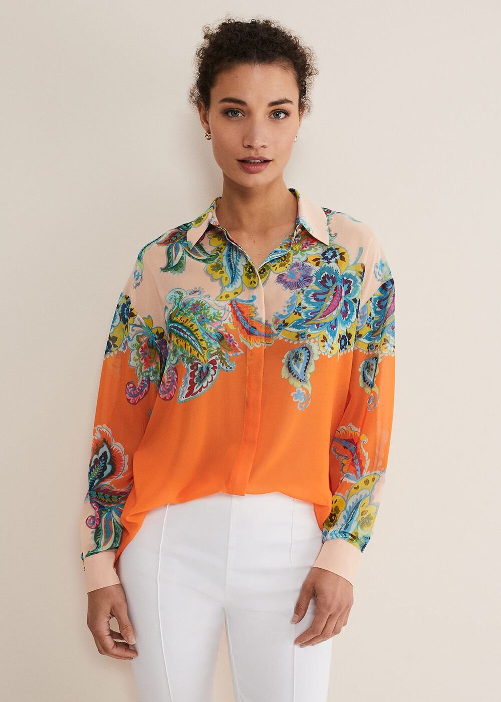 Paisley Placement Shirt - Orange