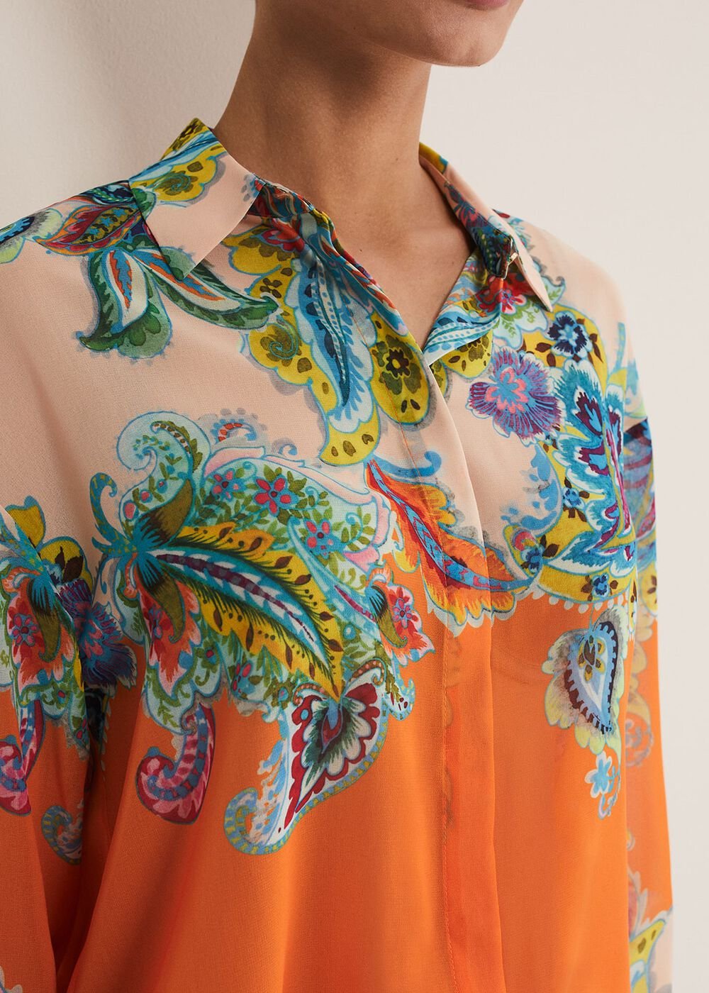 Paisley Placement Shirt - Orange