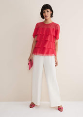 Stacey Ruffle Blouse - Fuschia