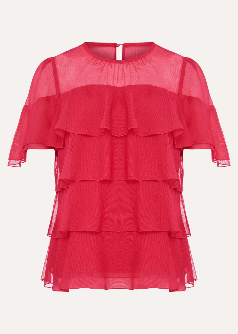 Stacey Ruffle Blouse - Fuschia