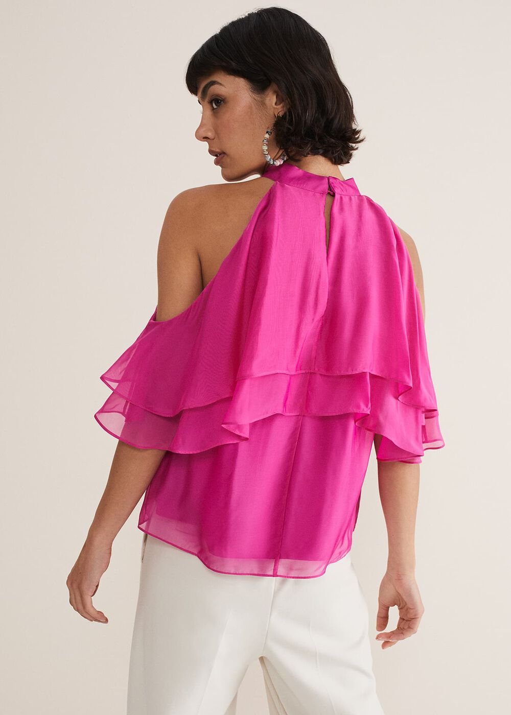 Heather Ruffle Top - Fuschia