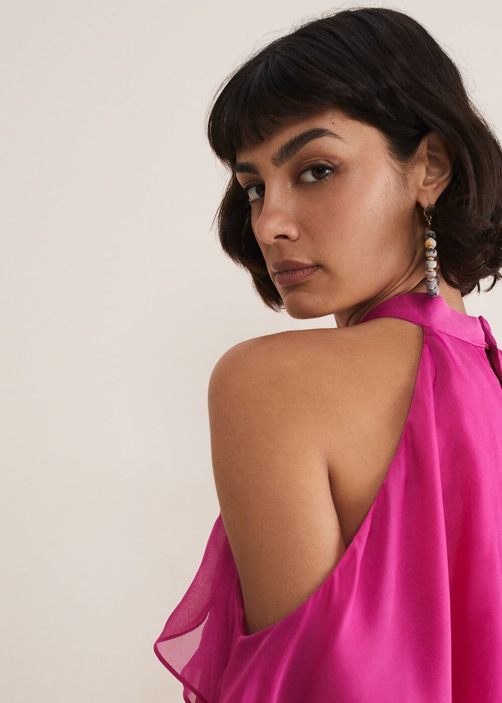 Heather Ruffle Top - Fuschia