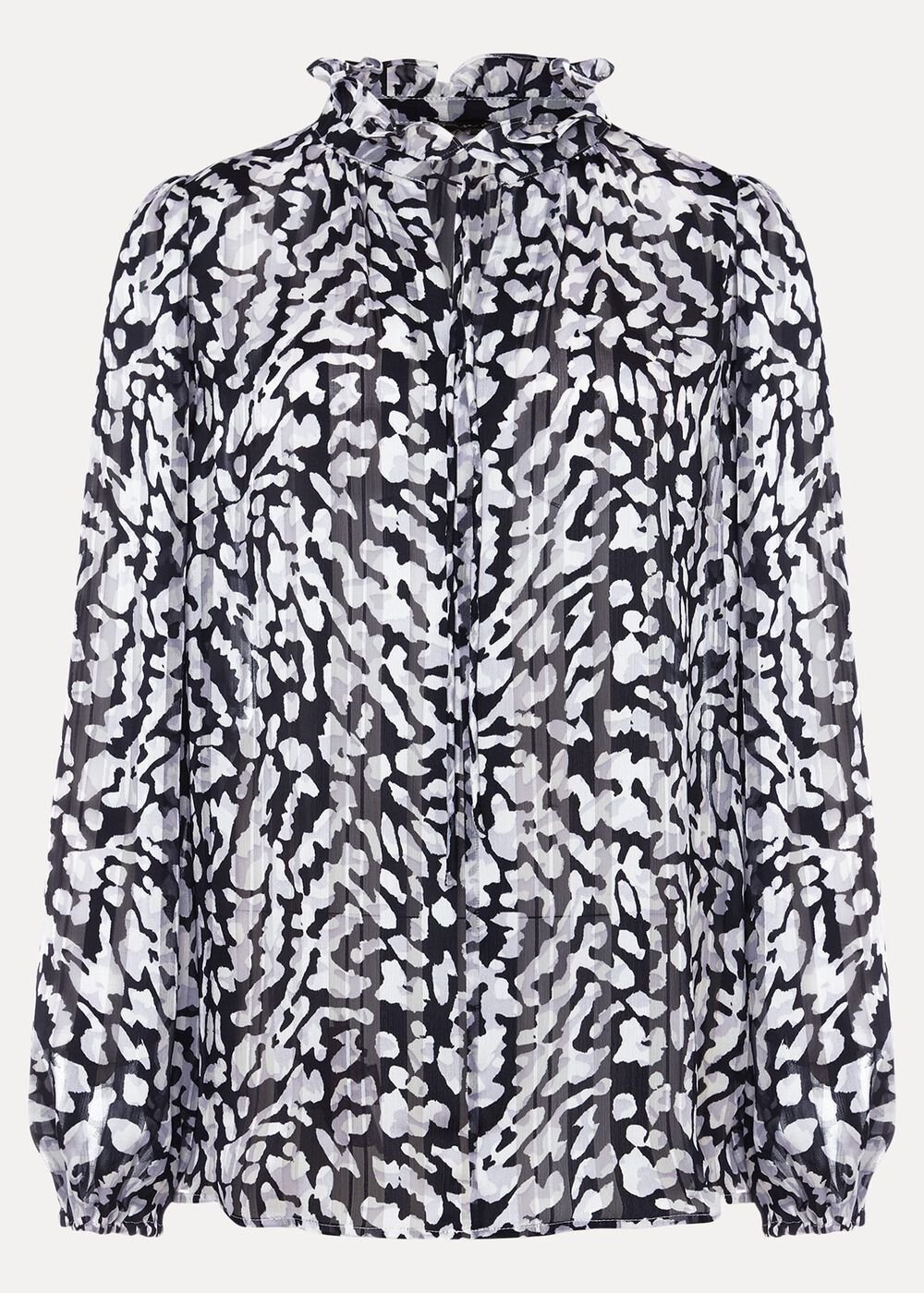 Amryn Abstract Blouse - Carbon/Ivory