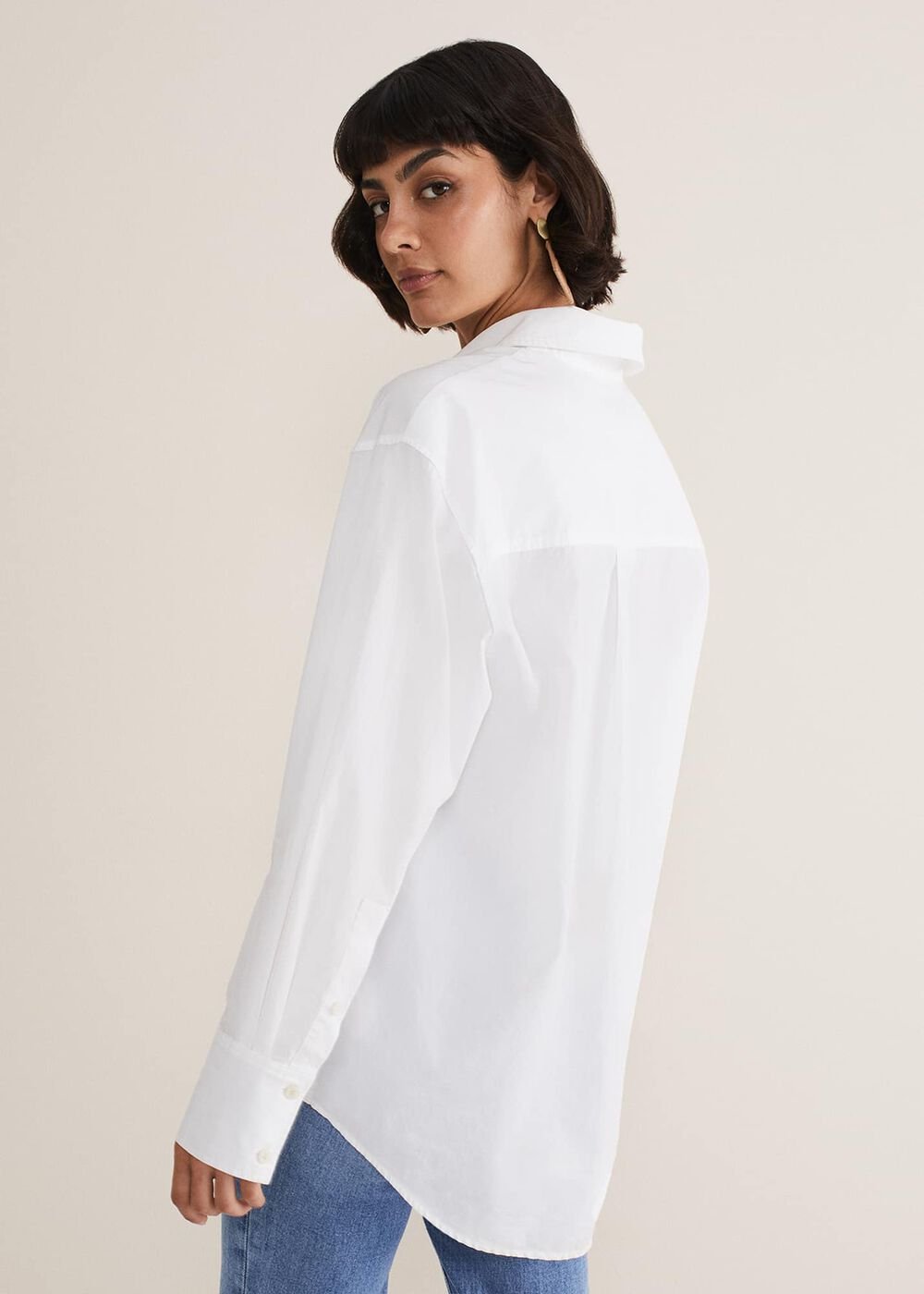 White Cotton Oversized Shirt - White