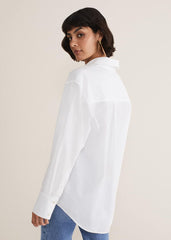 White Cotton Oversized Shirt - White