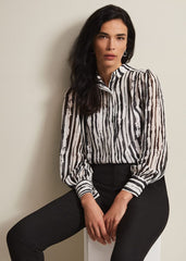 Leinani Mark Making Print Blouse - Black/Multi