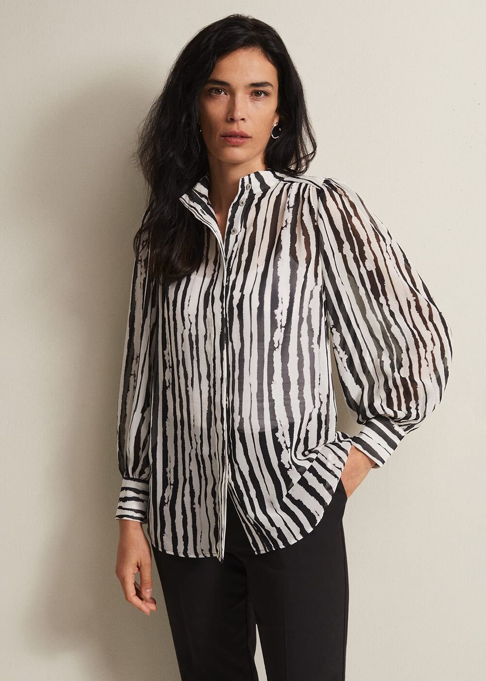 Leinani Mark Making Print Blouse - Black/Multi