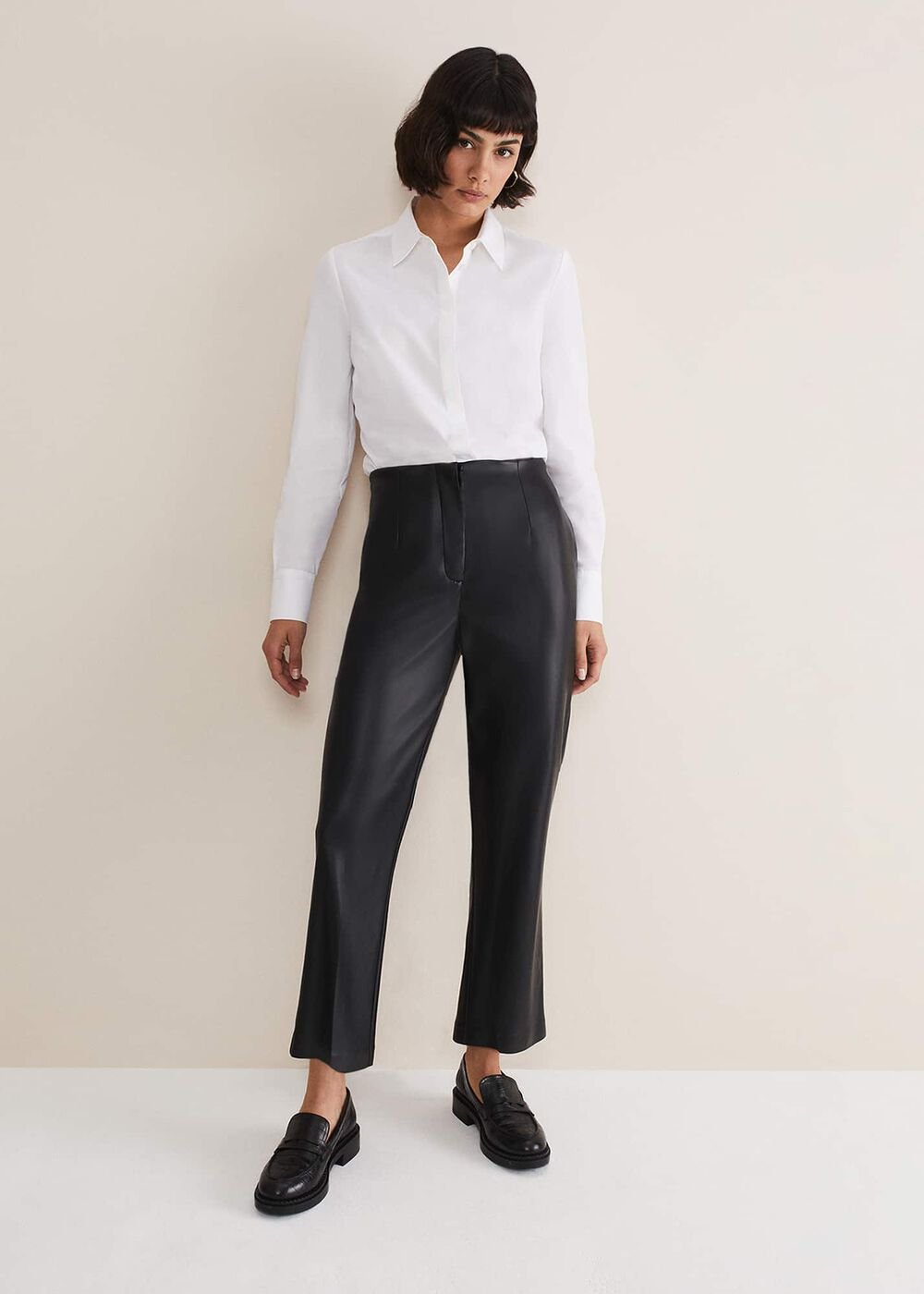 White Cotton Fitted Shirt - White