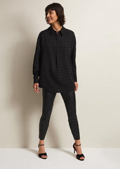 Elowen Embellished Longline Shirt - Black