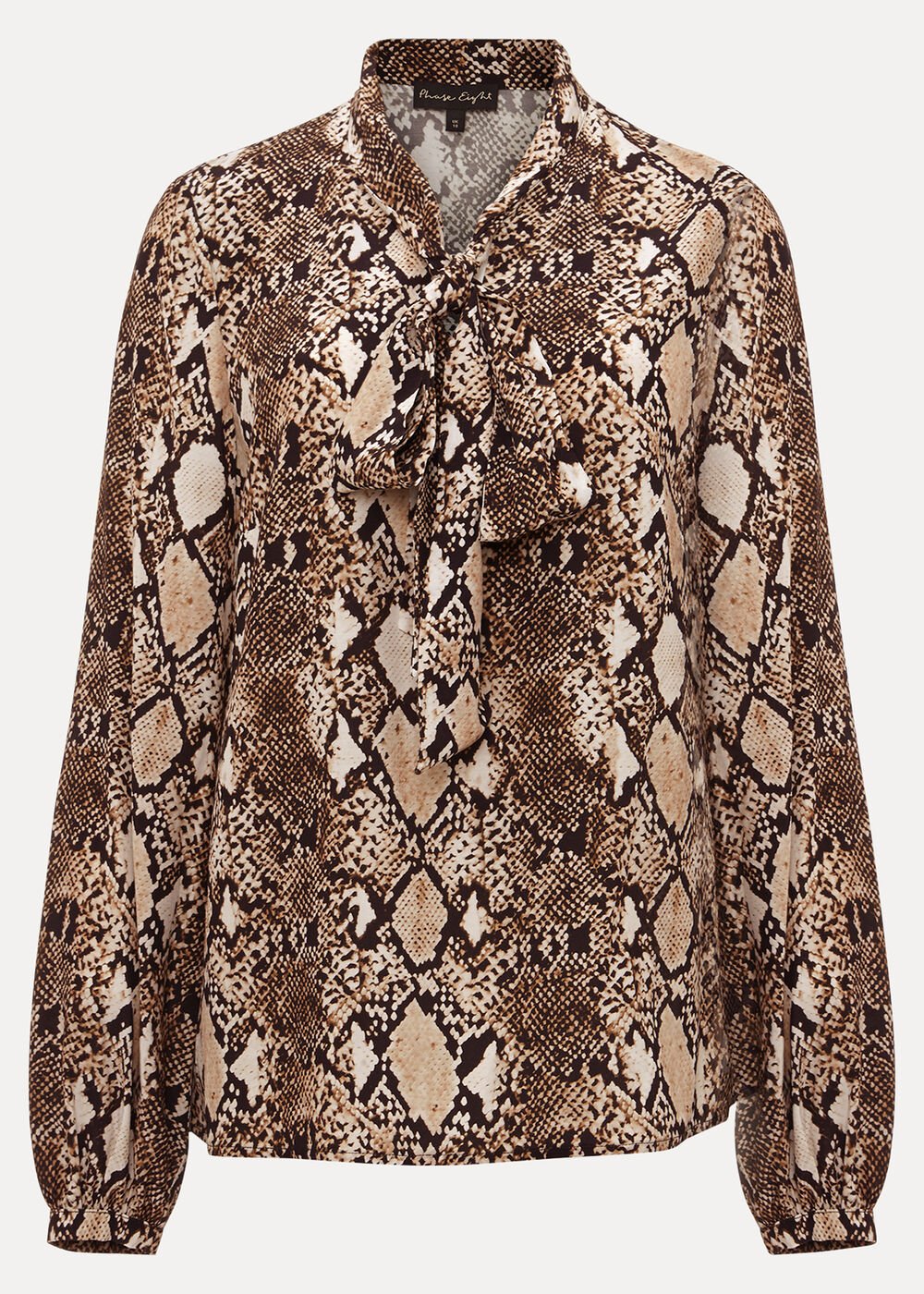 Semira Snake Tie Blouse - Neutral