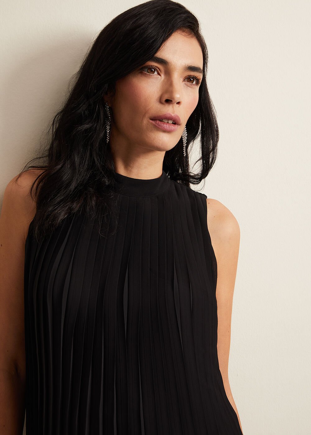Nina Pleat Blouse - Black