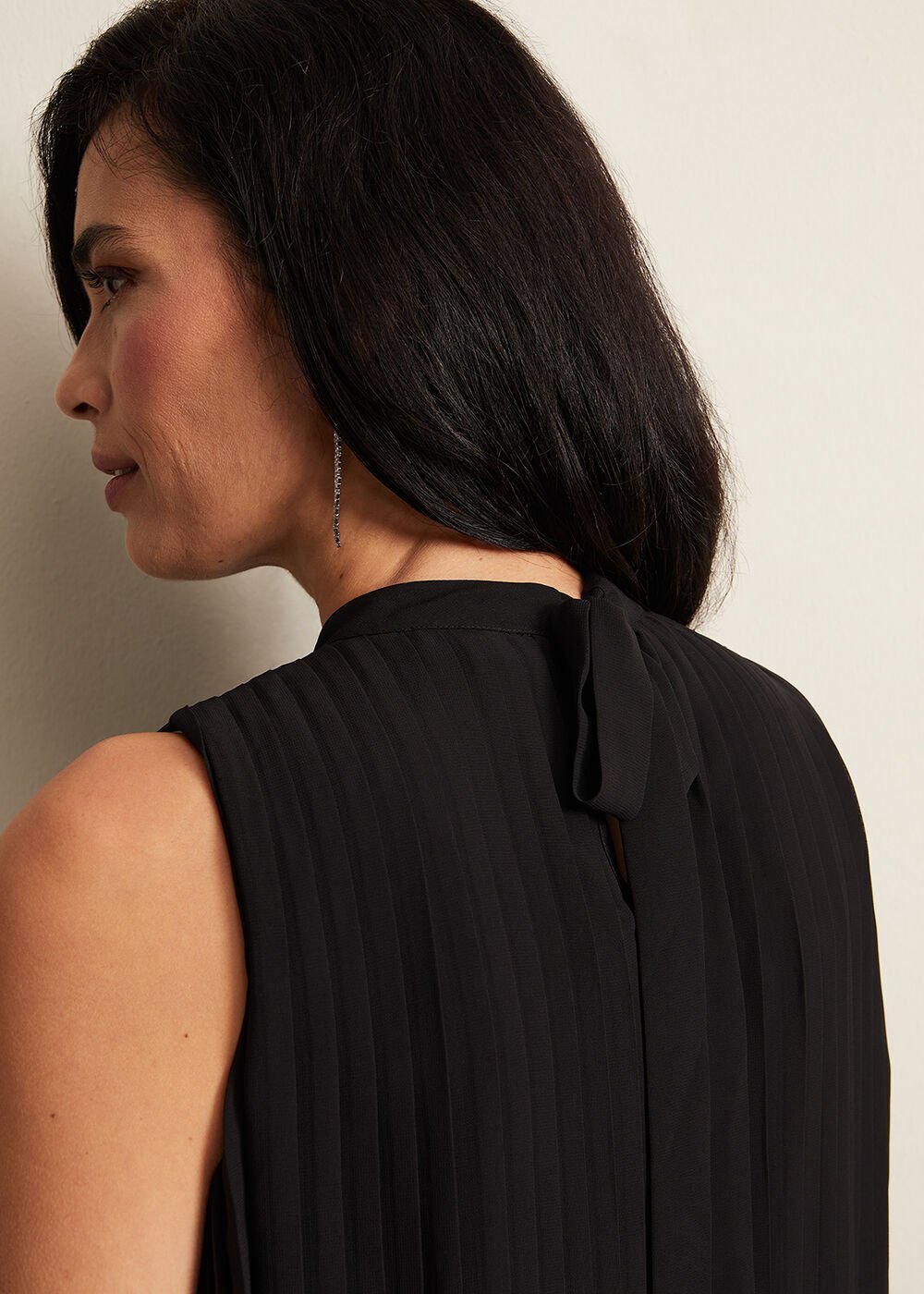 Nina Pleat Blouse - Black