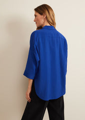 Cynthia Zip Shirt - Cobalt