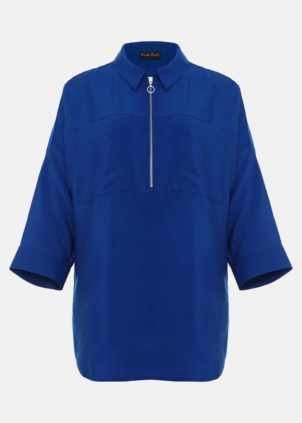 Cynthia Zip Shirt - Cobalt