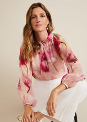Poppy Silk Blouse - Pale Pink