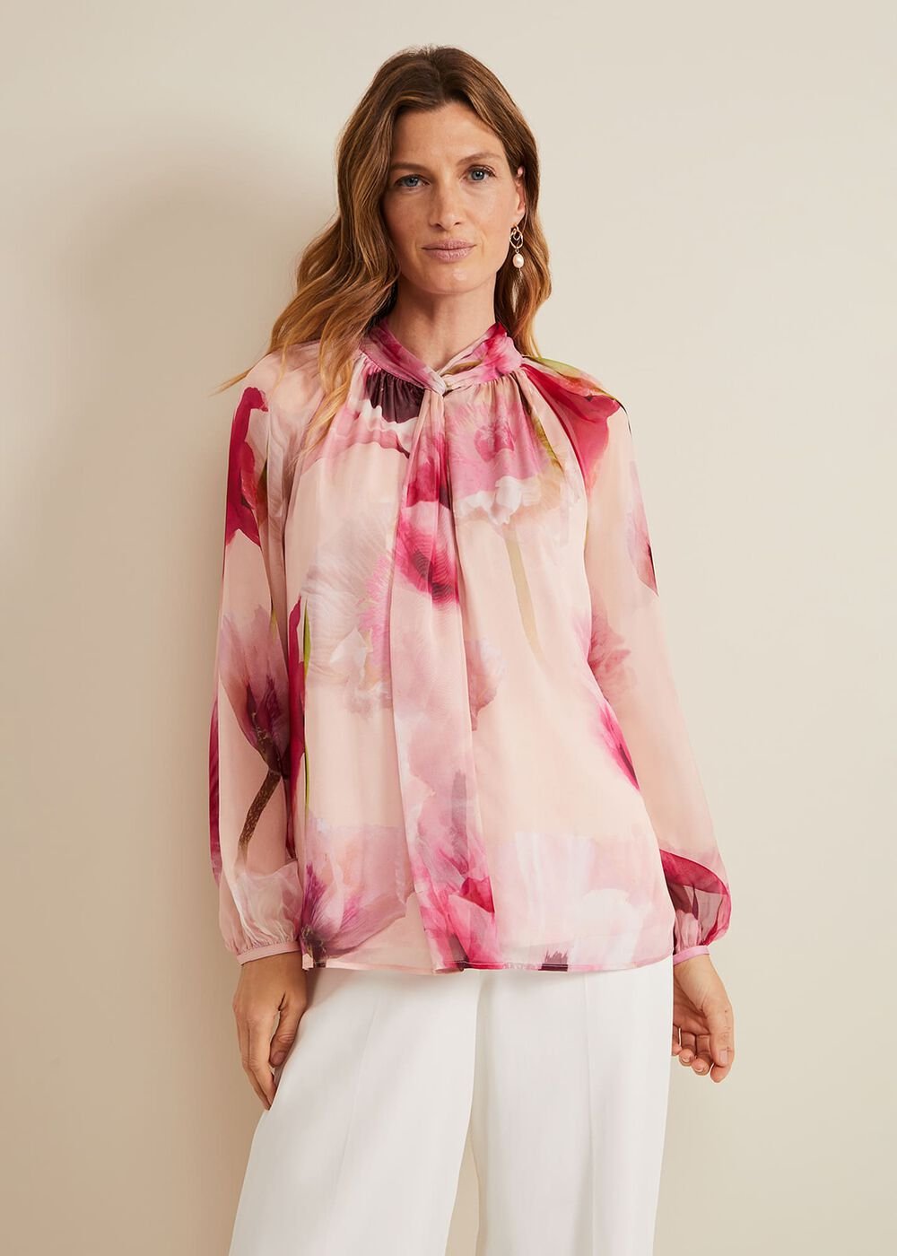 Poppy Silk Blouse - Pale Pink