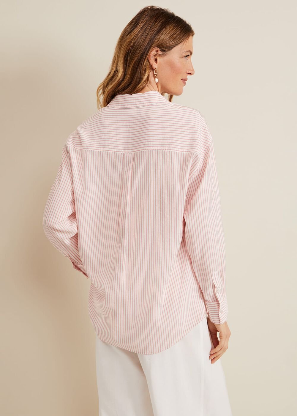 Bernice Stripe Shirt - White/Pink