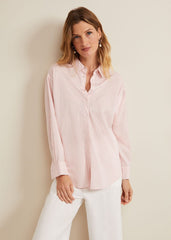 Bernice Stripe Shirt - White/Pink