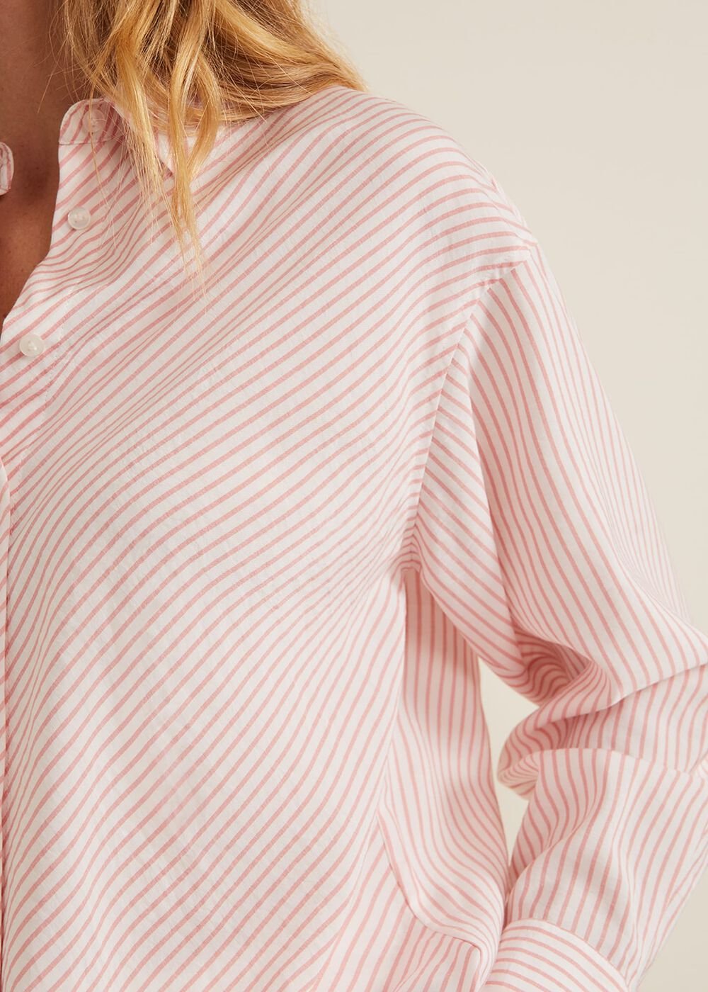 Bernice Stripe Shirt - White/Pink