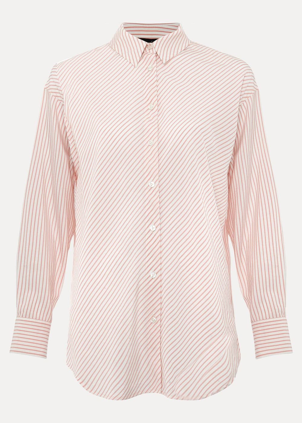 Bernice Stripe Shirt - White/Pink