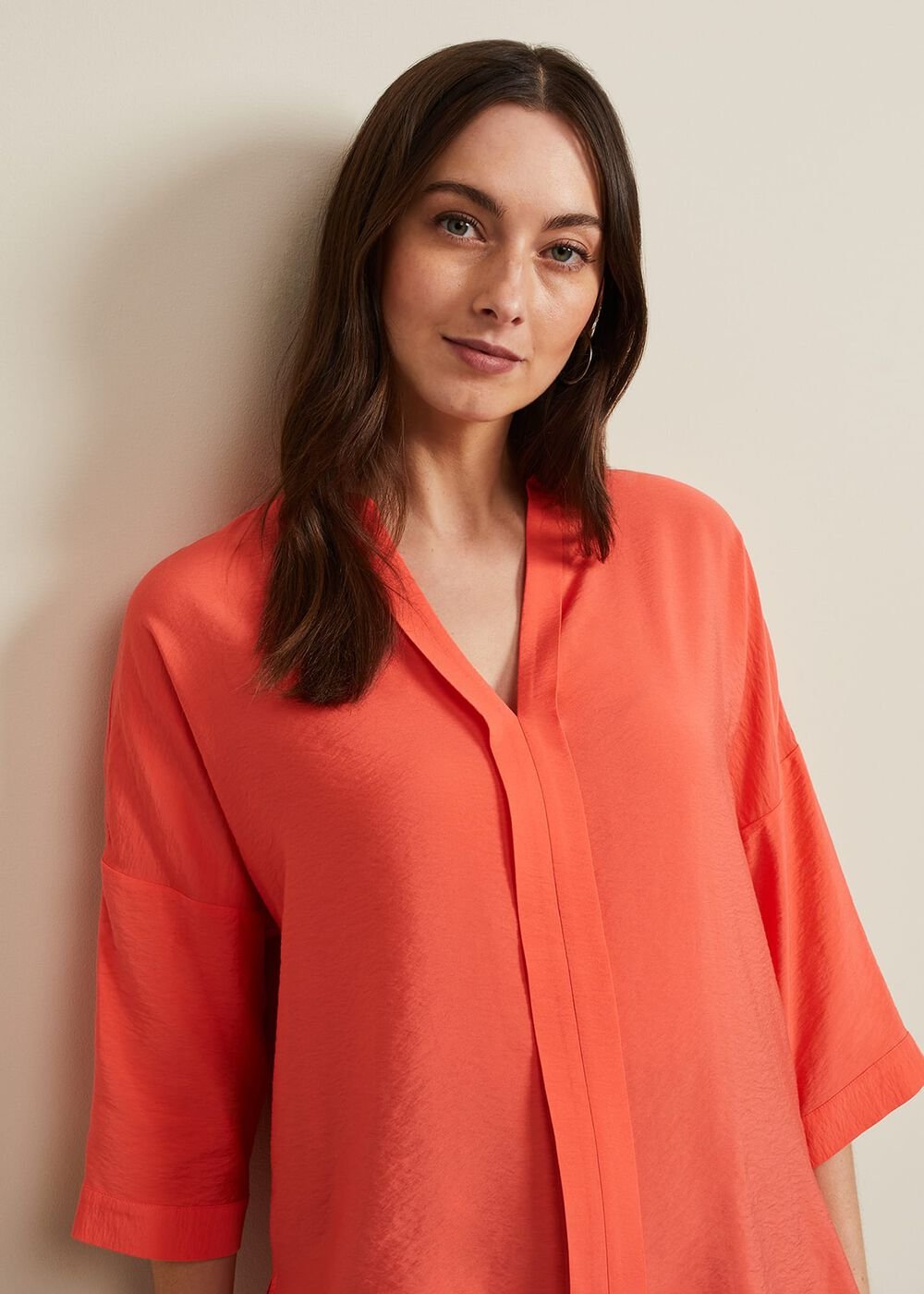 Cynthia Longline Shirt - Coral