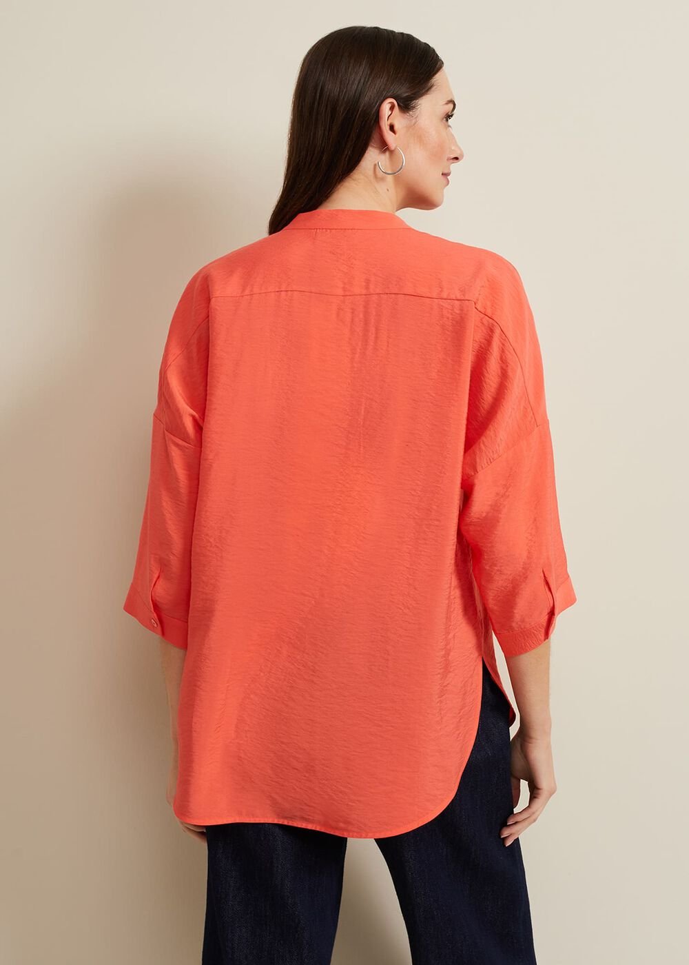 Cynthia Longline Shirt - Coral