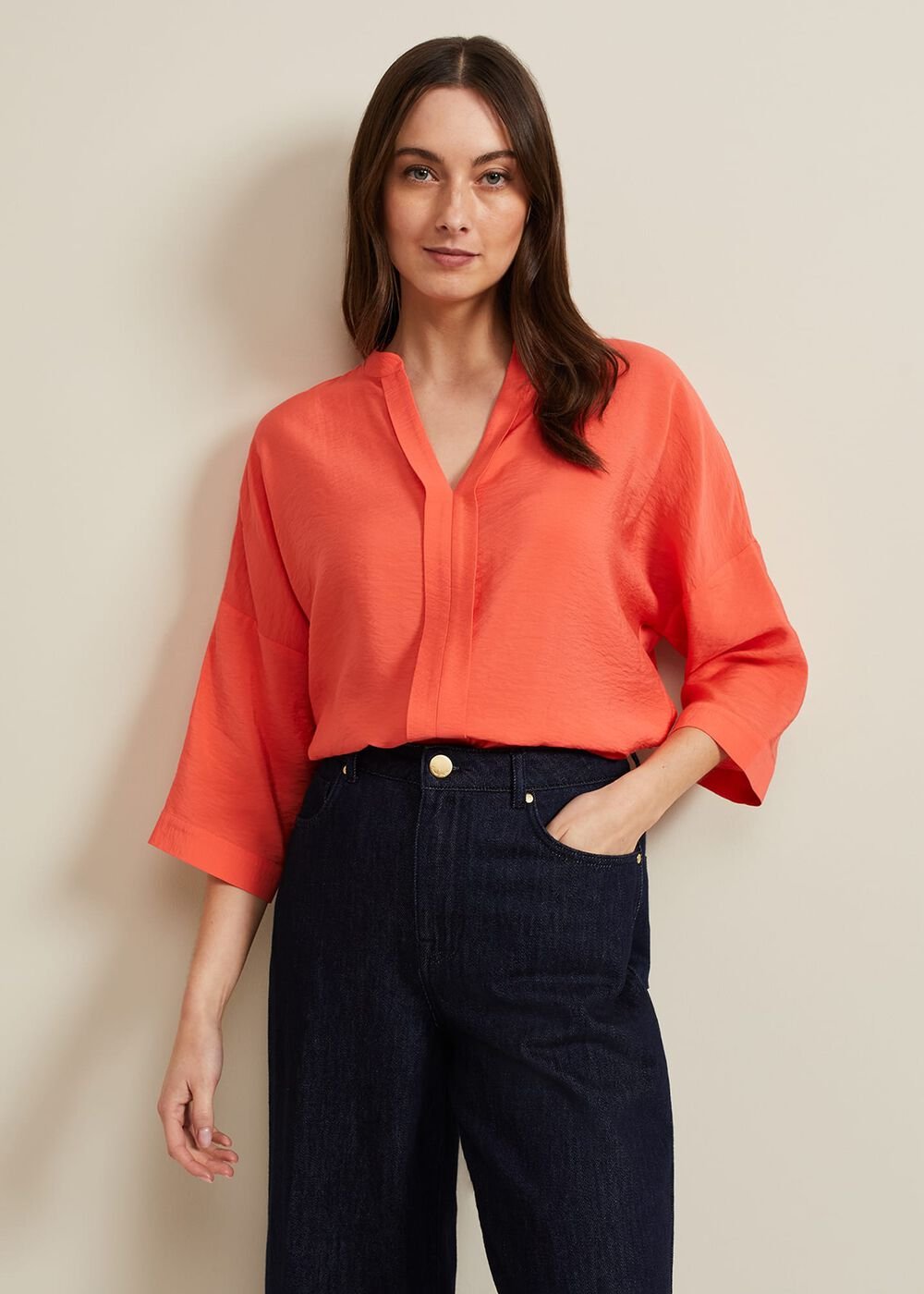 Cynthia Longline Shirt - Coral