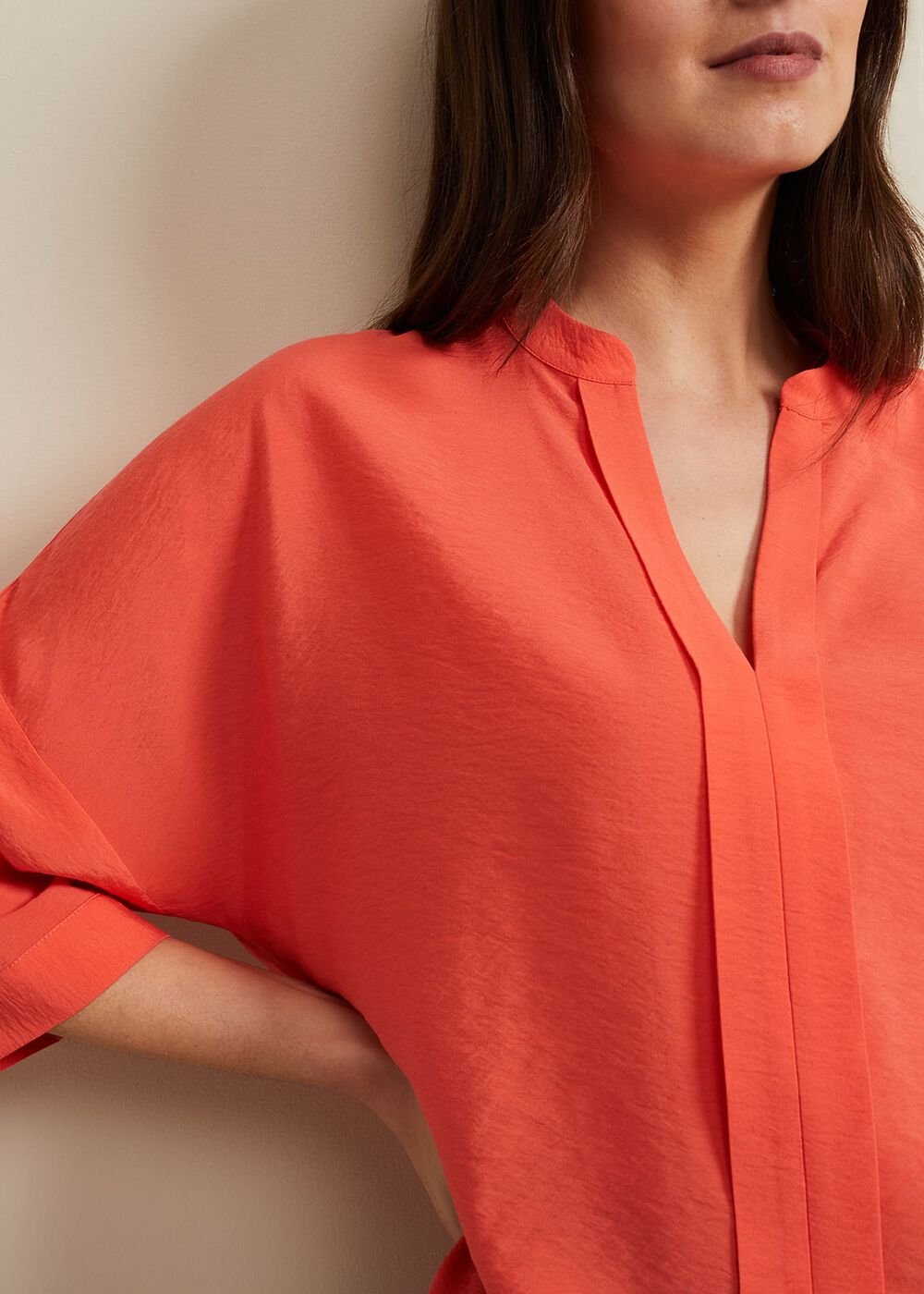 Cynthia Longline Shirt - Coral