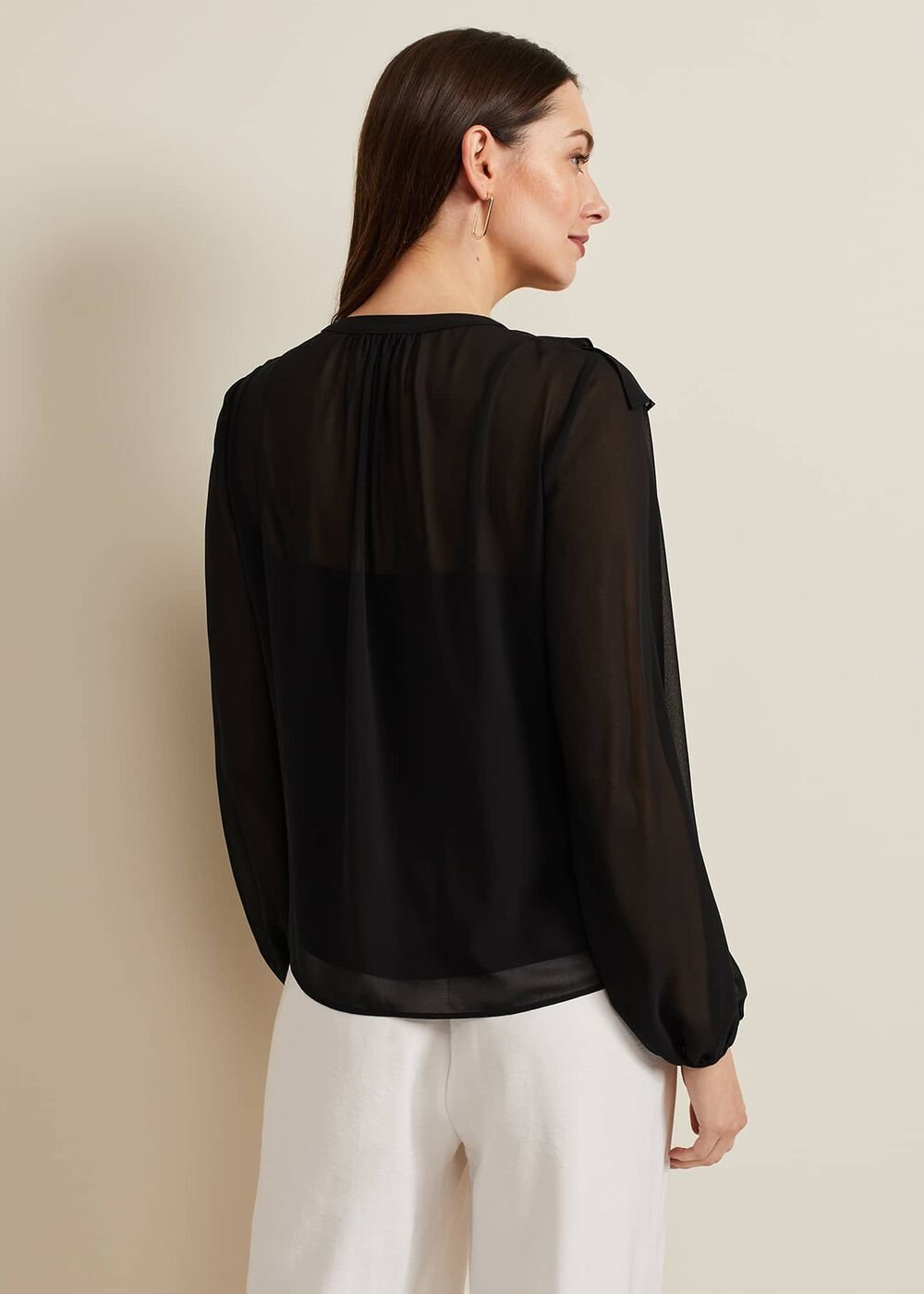 Ivana Ruffle Blouse - Black